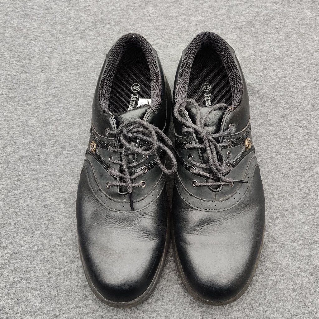 Zwart lederen Golfschoenen maat 44 met extra set softspikes, Sport en Fitness, Golf, Ophalen of Verzenden, Gebruikt, Schoenen