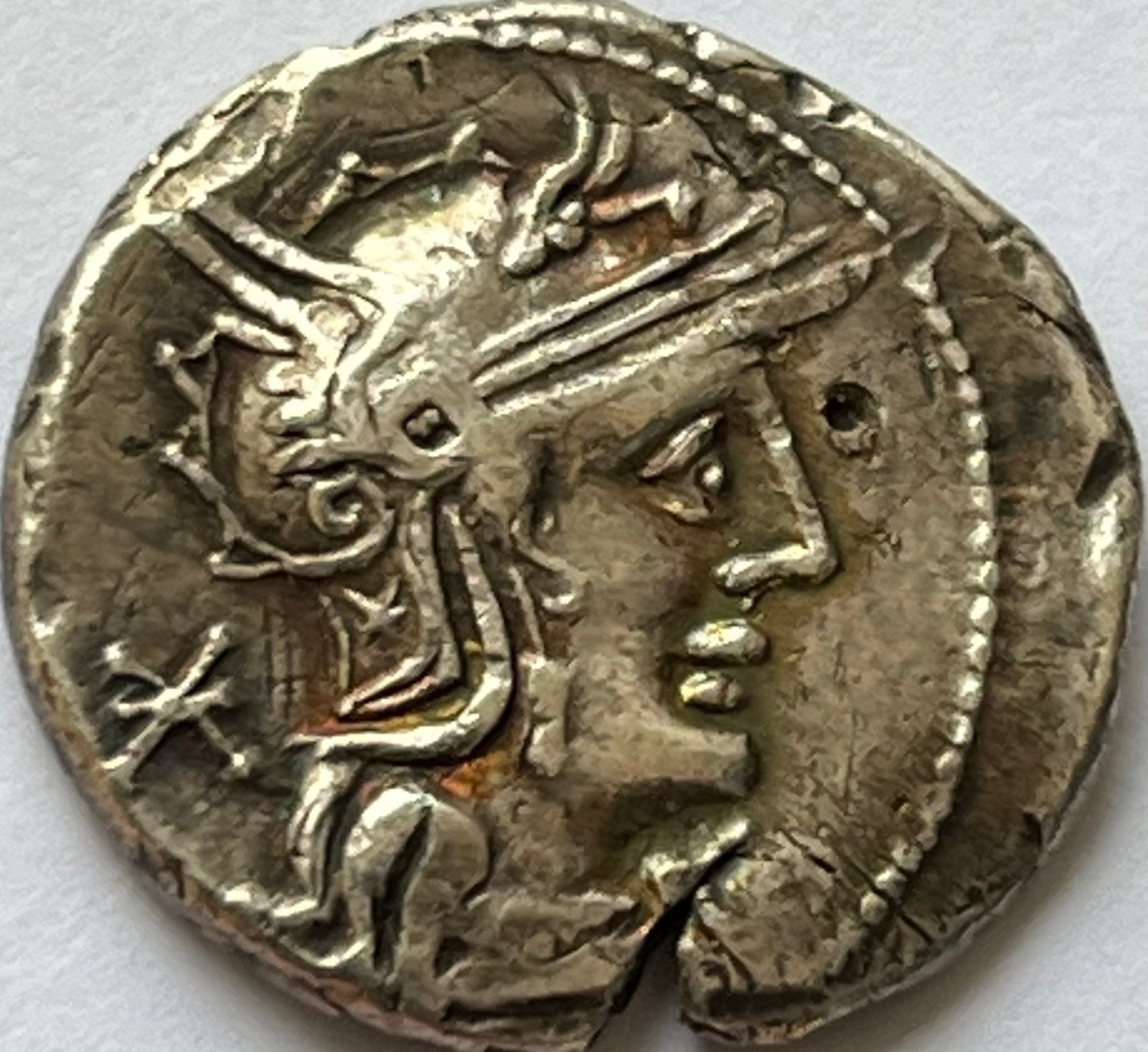 Romeinse Republiel schaarse denarius Q.Philipus, Ophalen of Verzenden, Overige landen, Losse munt, Zilver