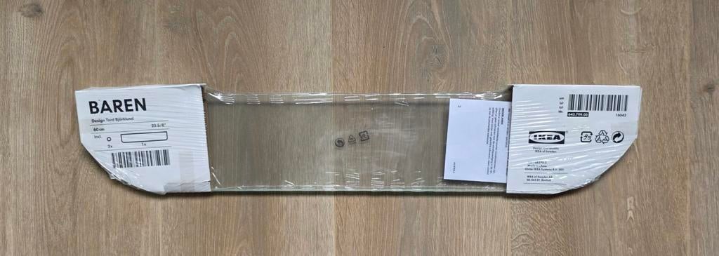 NIEUW glazen 60 cm wandplank /legplank /schap IKEA, Ophalen of Verzenden, Nieuw