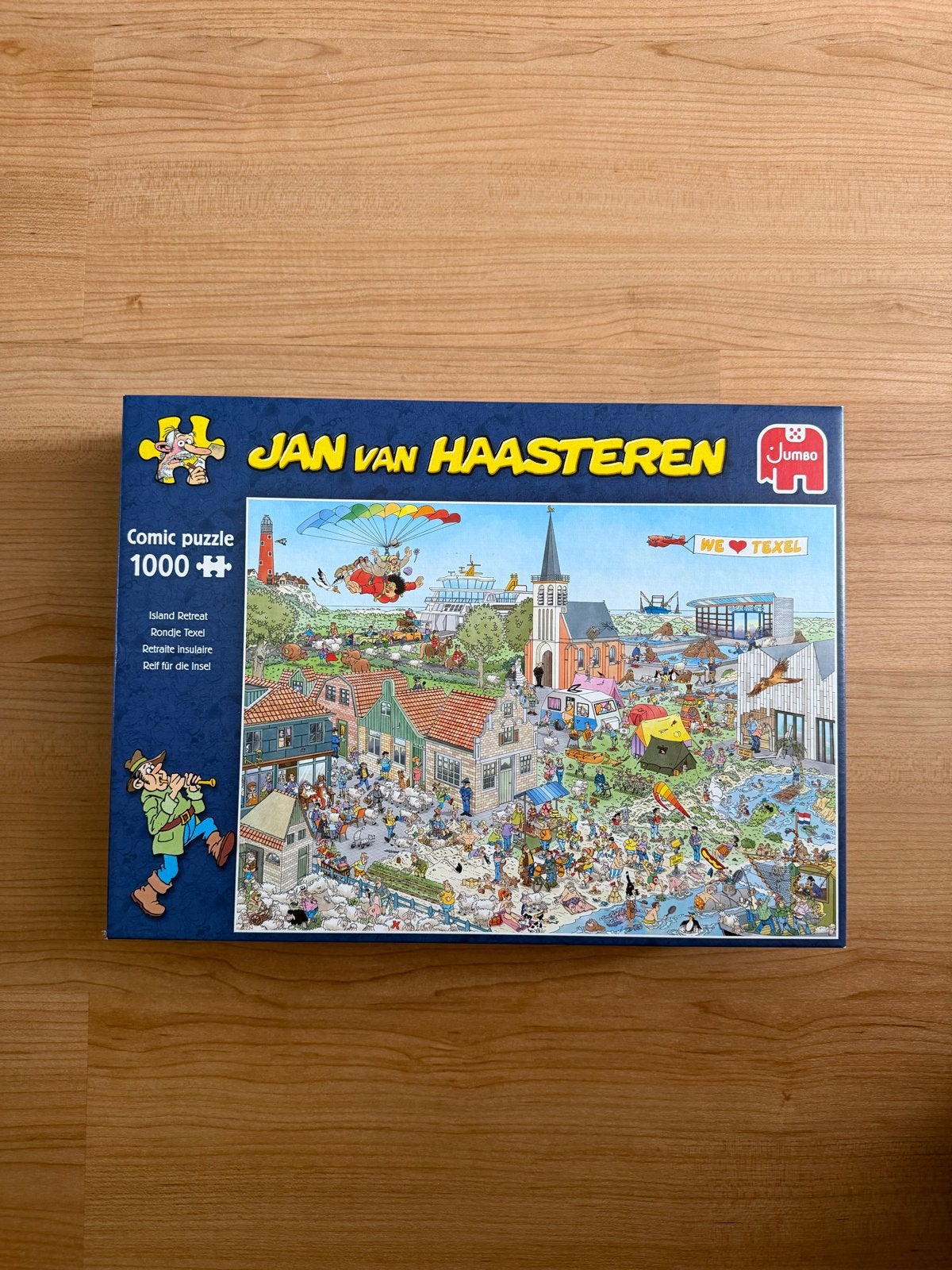 Jan van Haasteren Comic Puzzel 1000 stukjes - Texel, Ophalen, 500 t/m 1500 stukjes, Zo goed als nieuw, Legpuzzel