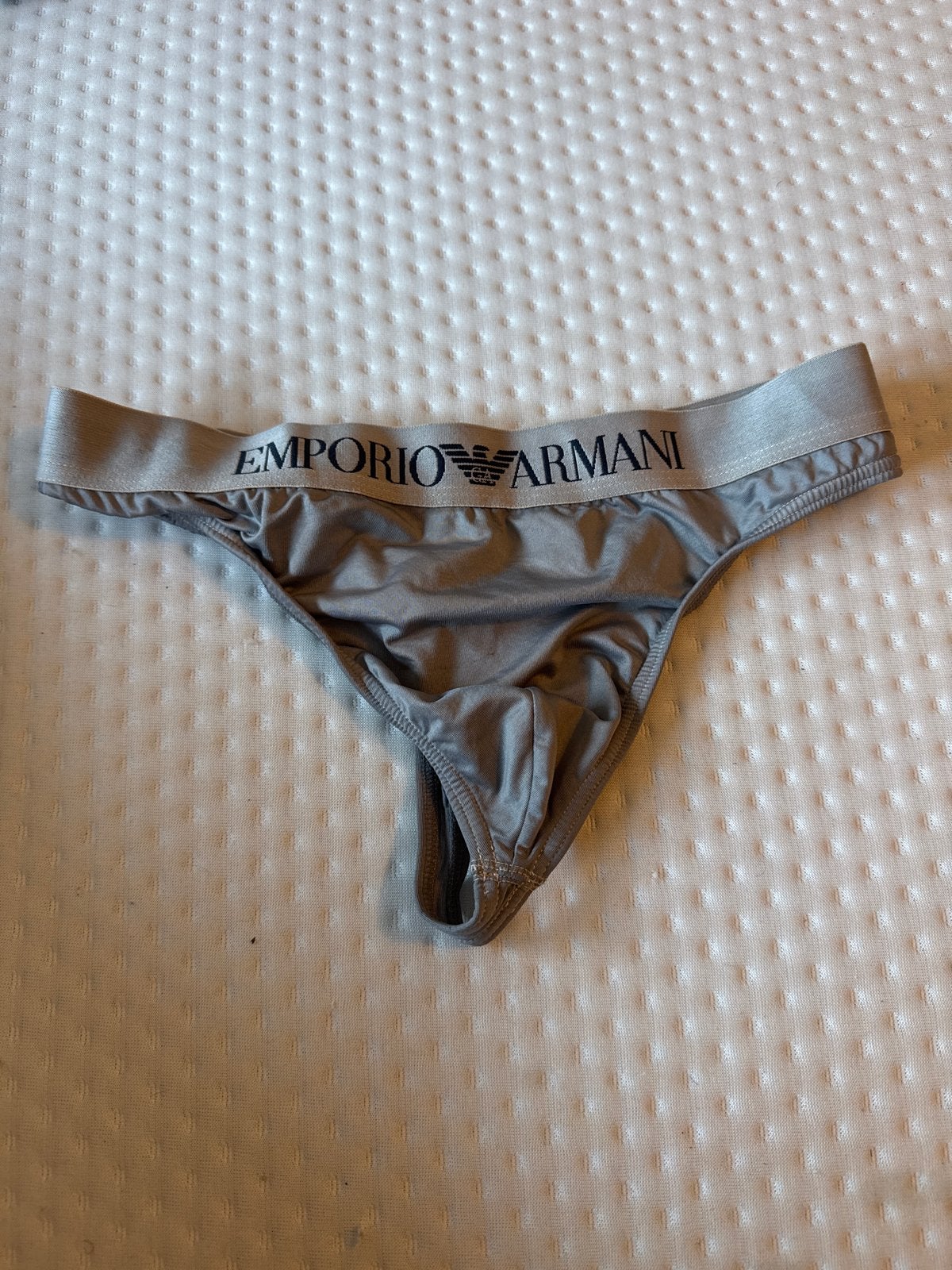 Emporio Armani String Maat M, Verzenden, Grijs, Slip