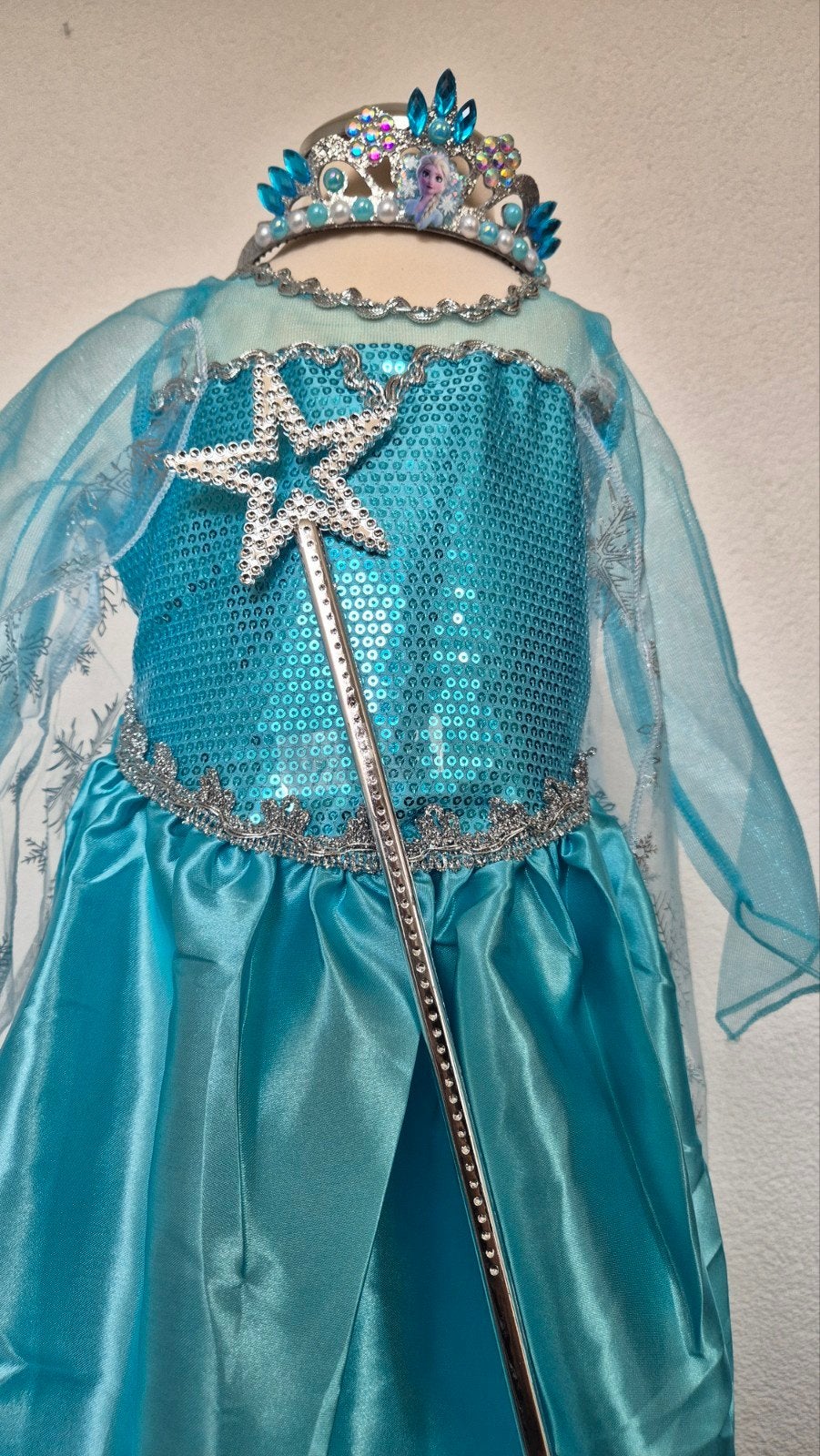 Nieuw Elsa Frozen Prinsessen Jurkje maat 116-122 met kroon, Ophalen of Verzenden, Nieuw, 110 t/m 116, Meisje