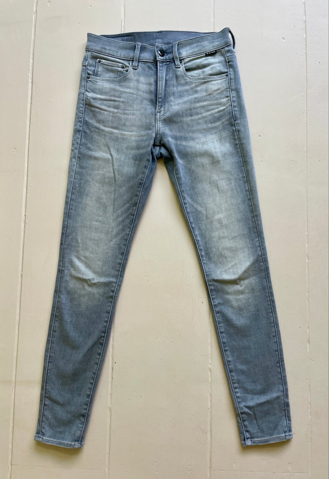 G-Star 3301 Grijze Skinny Spijkerbroek W27 L30, Ophalen of Verzenden, Zo goed als nieuw, Grijs, W27 (confectie 34) of kleiner