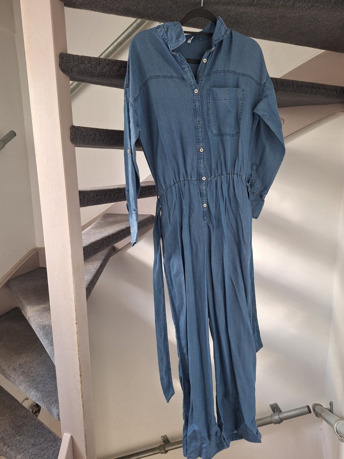 Denim Jumpsuit Maat M, Ophalen of Verzenden, Gedragen, Maat 38/40 (M), Blauw