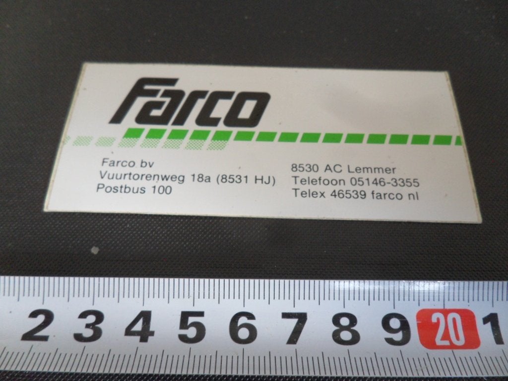 sticker Lemmer  FARCO bv  Vuurtorenweg 18a, Ophalen of Verzenden, Zo goed als nieuw