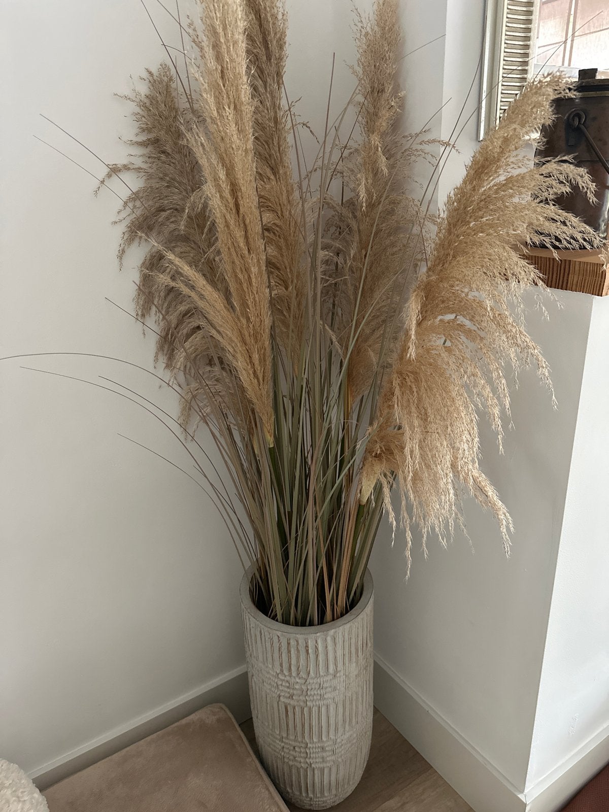Grote bos kunst pampasgras in pot, Huis en Inrichting, Woonaccessoires | Kunstplanten en Kunstbloemen, Ophalen, Binnen, Beige
