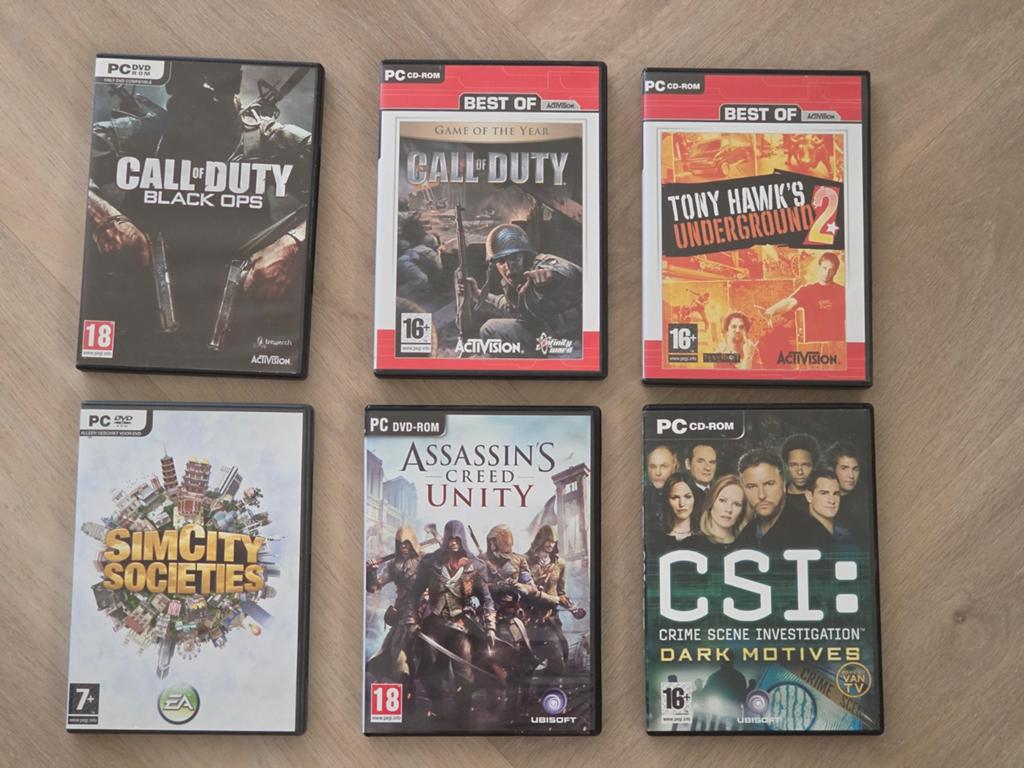 PC Games: SimCity, Call of Duty, Assassin's Creed, CSI e.d, Spelcomputers en Games, Ophalen, Online, Gebruikt, Vanaf 18 jaar