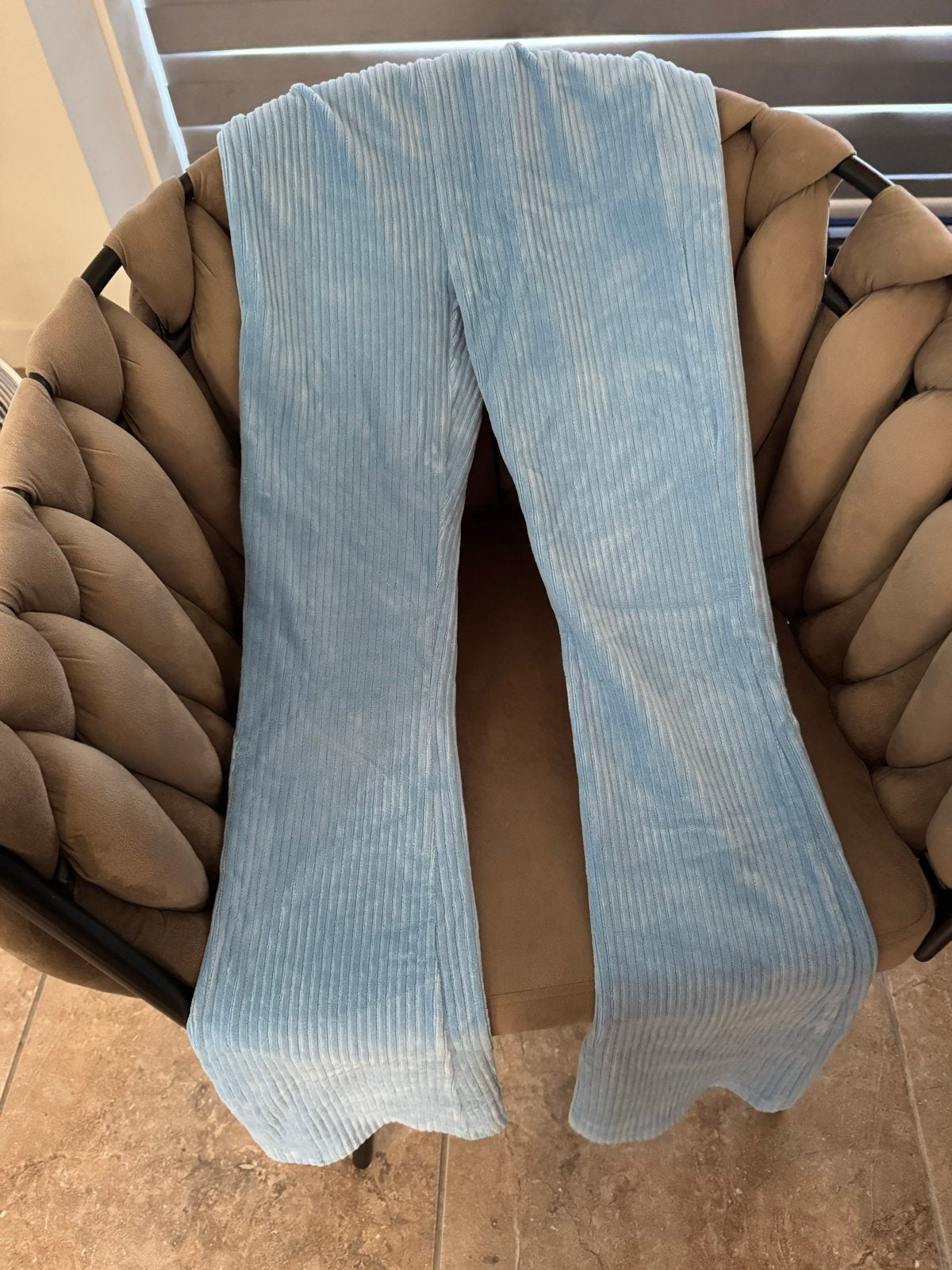WE ribbroek lichtblauw maat 164, Ophalen of Verzenden, Gebruikt, Jongen of Meisje, Broek