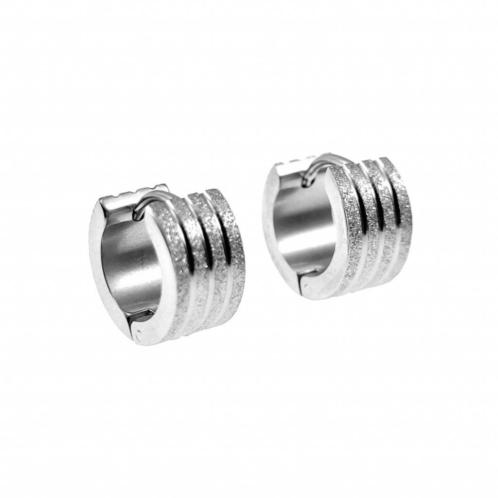 Ø13mm Brede Oorbellen Dames Heren RVS Oorringen Zand-Design, Overige materialen, Hangers, Birgitta-Gracht 33, 6465 EL Kerkrade, Nederland