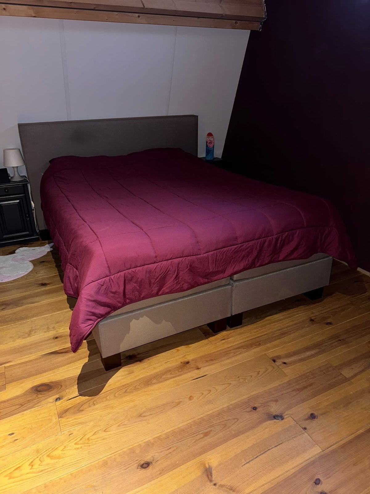 Boxspring met topper 160x200 - Comfortabel en compleet, Huis en Inrichting, Ophalen, Gebruikt, Beige, Tweepersoons