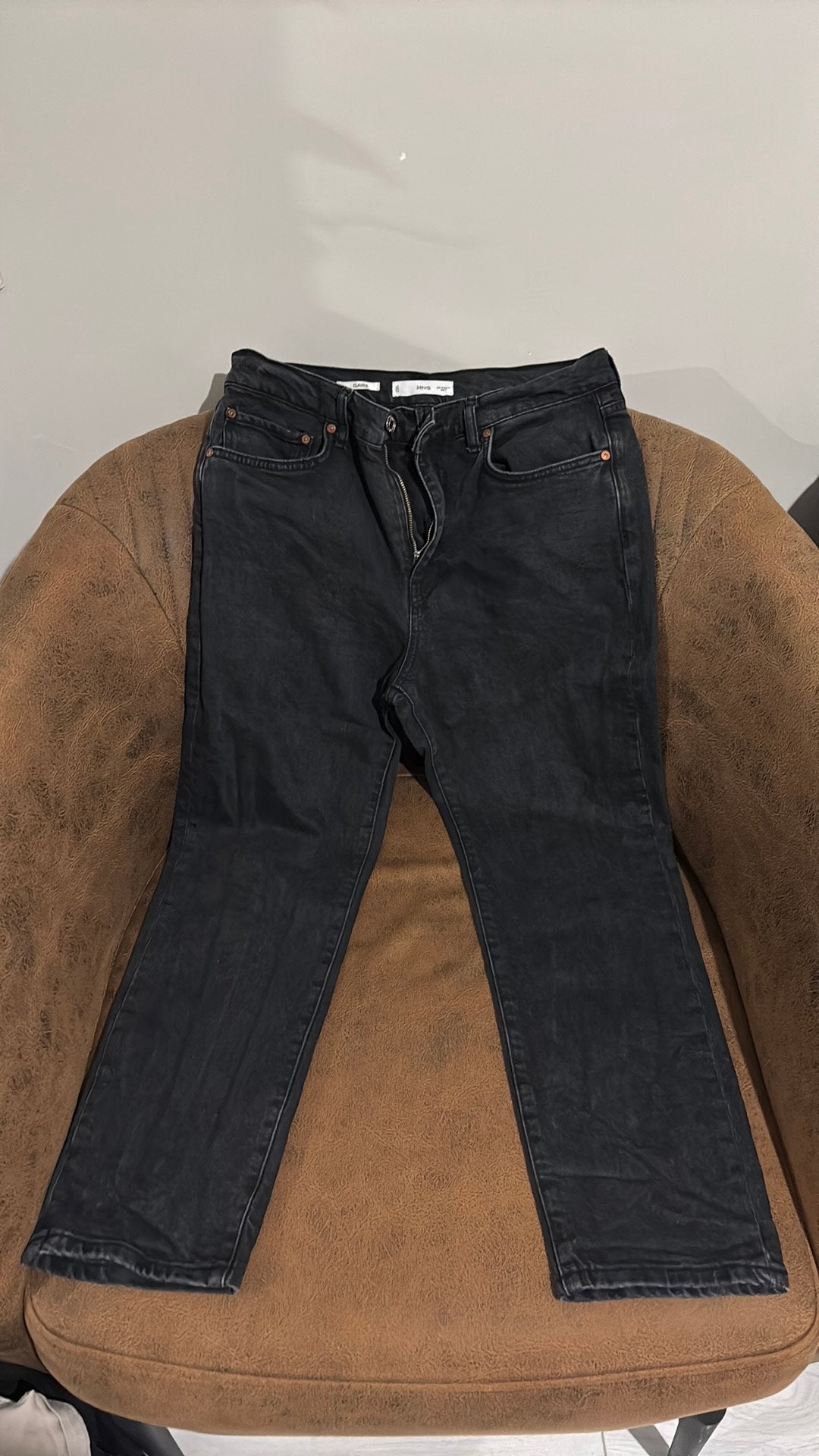 Mango MNG Claudia Zwarte Jeans / Spijkerbroek - Maat EUR 42, Ophalen, Zwart, Maat 42/44 (L), Zo goed als nieuw