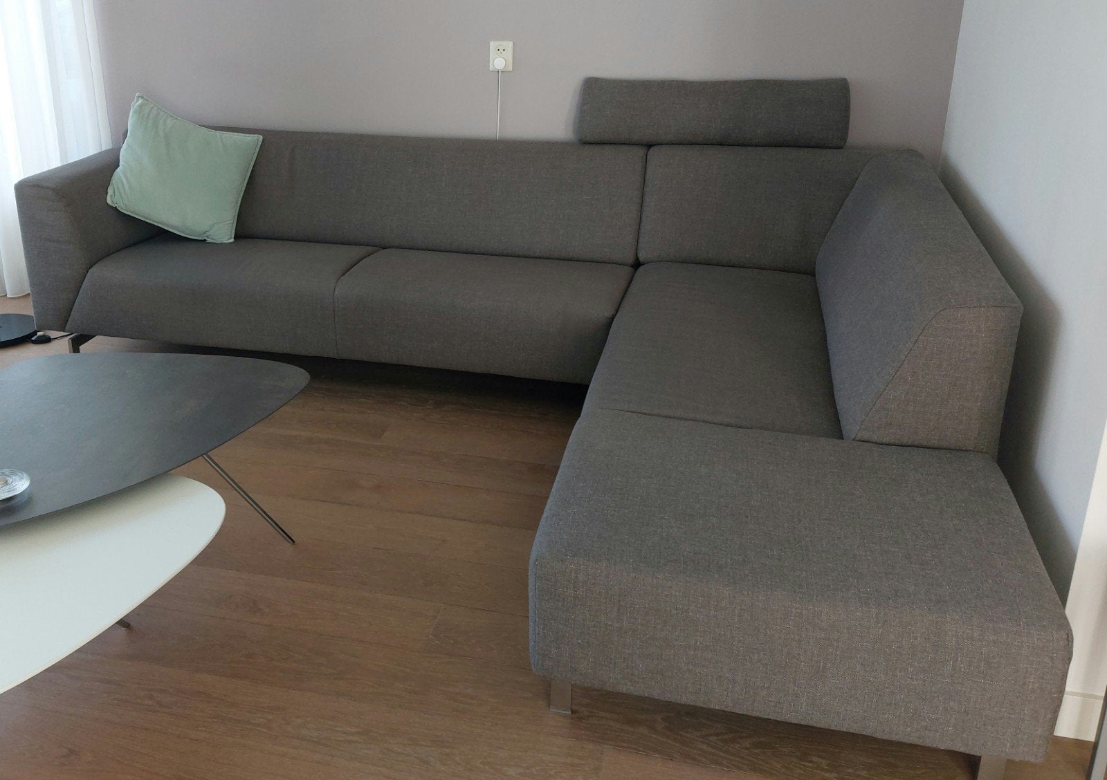 GERESERVEERD - Rolf Benz Linea 318 Design Hoekbank, Ophalen, Hoekbank, 75 tot 100 cm, Zo goed als nieuw
