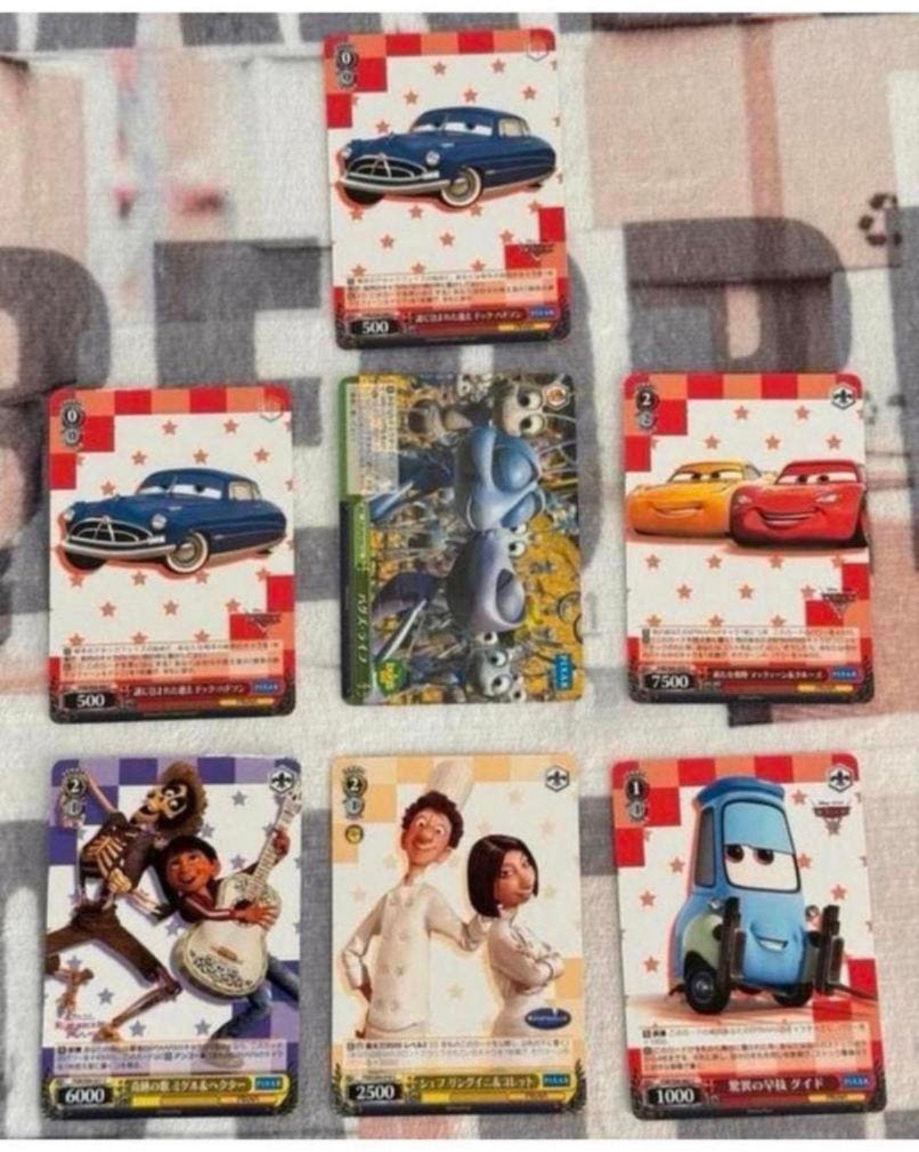 Disney Pixar 7 kaarten cards Cars Bugs Life Coco Ratatouille, Hobby en Vrije tijd, Ophalen of Verzenden, Nieuw, Meerdere kaarten