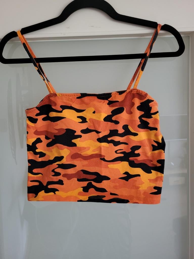 Oranje camouflage topje FB Sisters maat S, Oranje, Ophalen of Verzenden, FB Sister, Gedragen