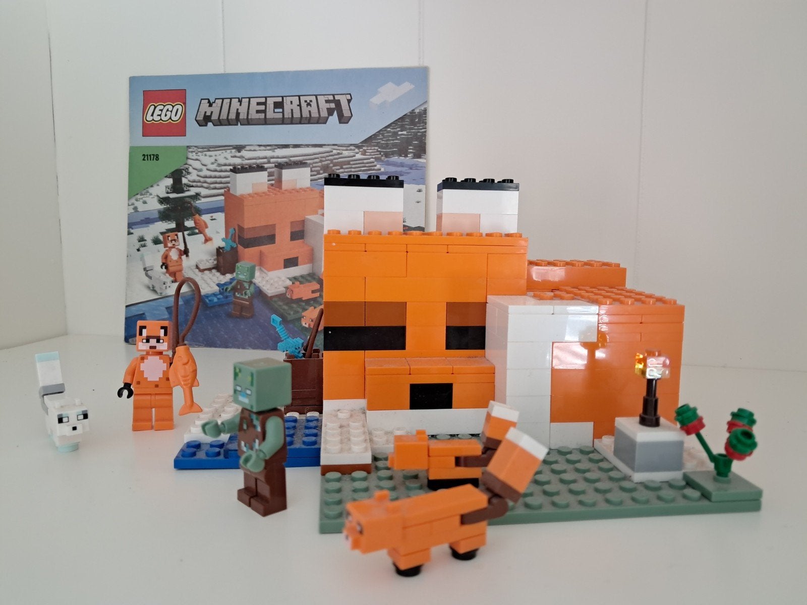 LEGO Minecraft De Vossenlodge 21178 Vossenhut, Minecraft, Lego, Ophalen of Verzenden, Zo goed als nieuw