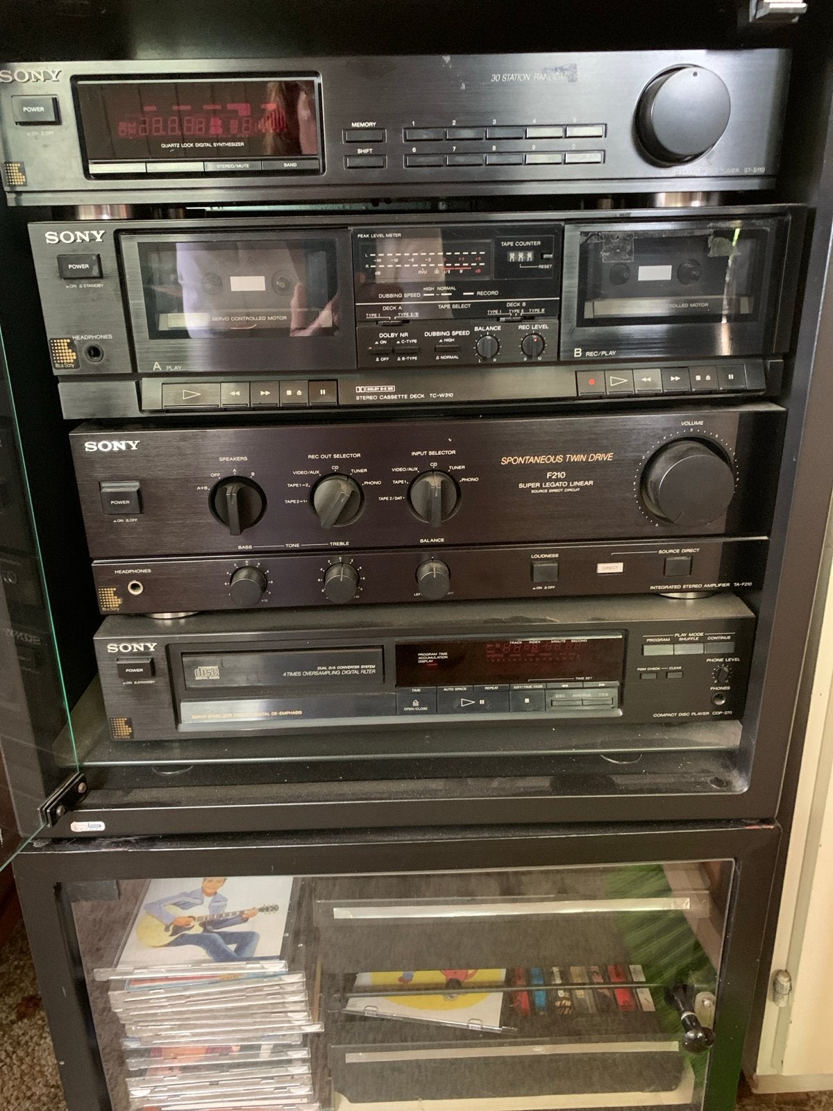 Sony Stereo Set: Tuner, Cassettedeck, Versterker, CD-speler, Audio, Tv en Foto, Stereo-sets, Ophalen, Gebruikt, Cassettedeck, Losse componenten