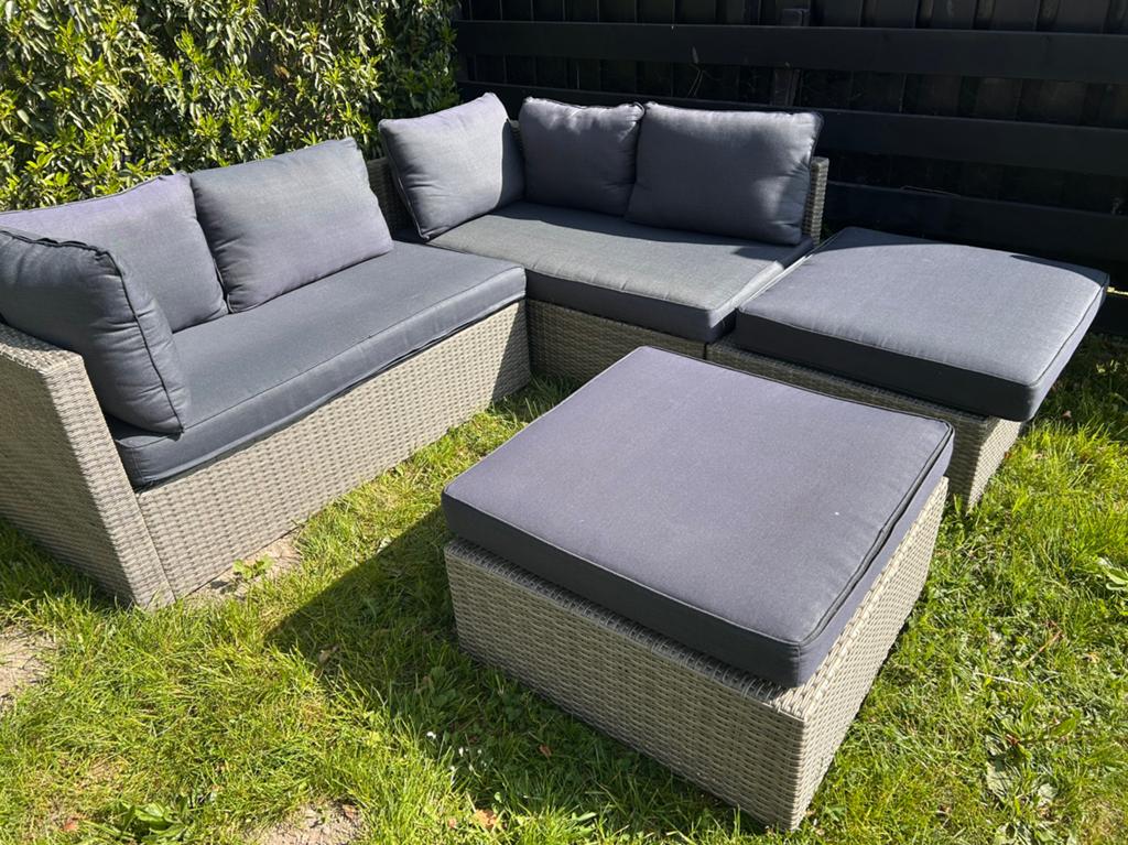 ZGAN nieuw Wicker loungeset set lounge tuinset hoes kussens, Tuin en Terras, Tuinsets en Loungesets, Ophalen, Zo goed als nieuw