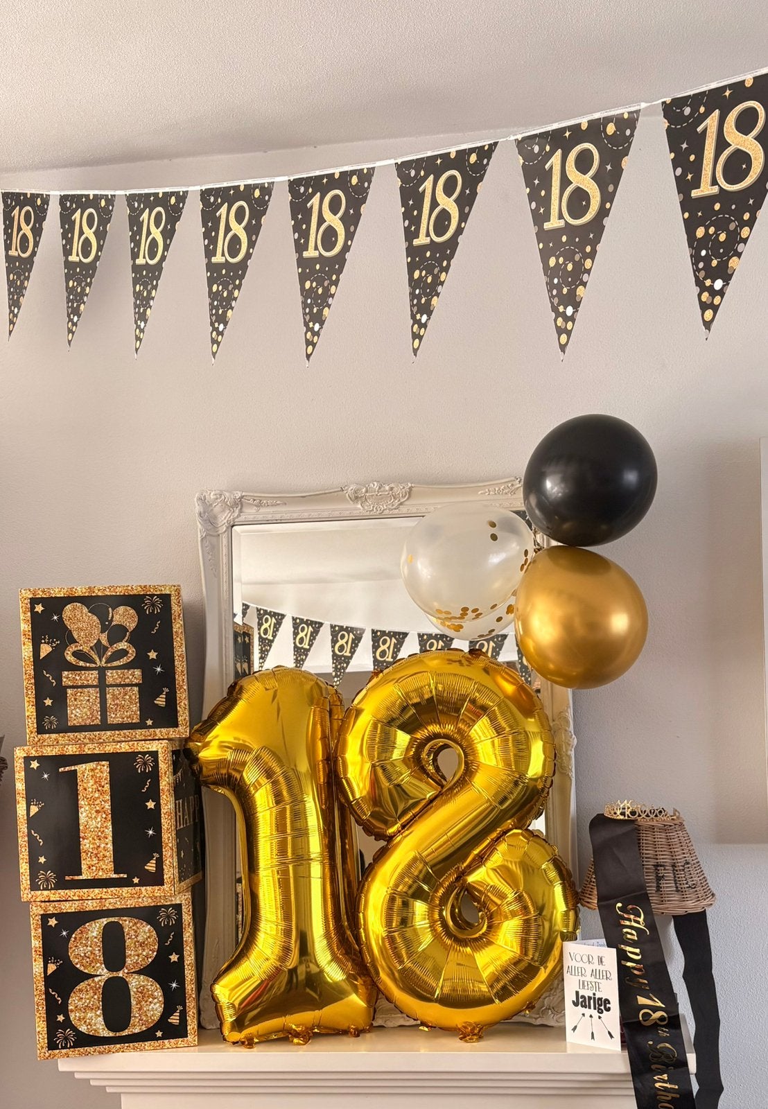 Feestpakket 18 jaar zwart goud NIEUW WOW, Ophalen, Zo goed als nieuw