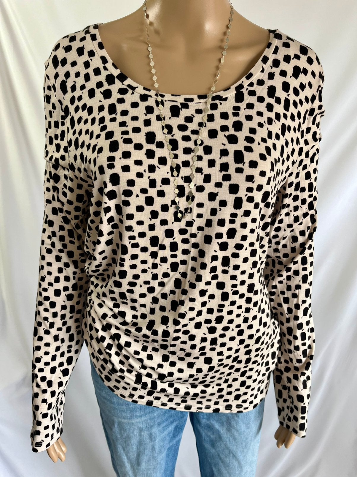 Maria Bellentani jumper beige dessin maat 46 – nieuw, Zwart, Maat 46/48 (XL) of groter, Nieuw, Ophalen of Verzenden