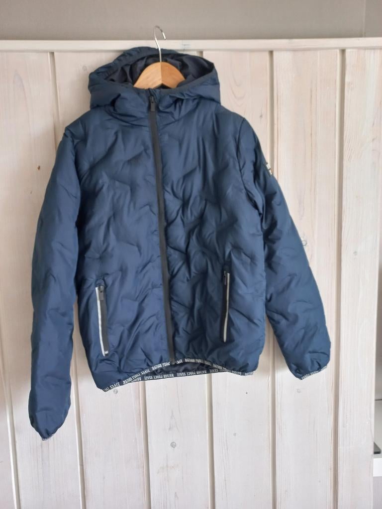 Jongens jas, dons jack maat 152, blauw, Kinderen en Baby's, Ophalen of Verzenden, Zo goed als nieuw, Jongen, Jas