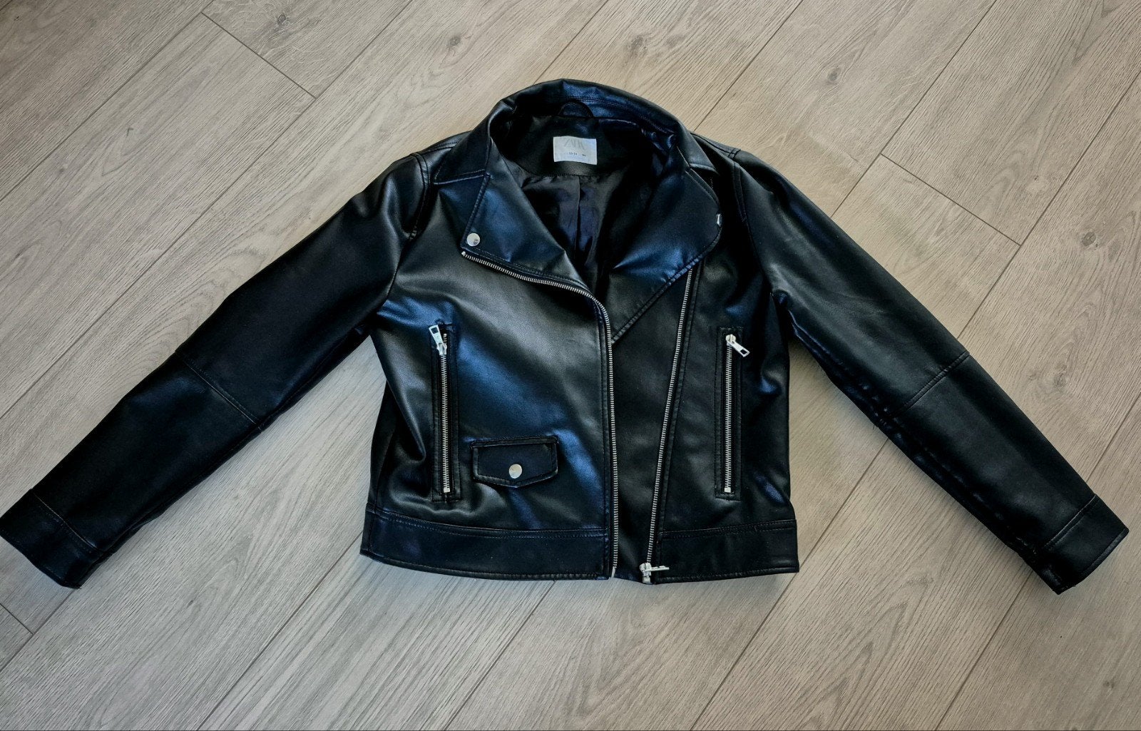 Nieuw kunstleder jasje, kunstleer jas zwart ZARA  164 / XS, Ophalen of Verzenden, Nieuw, Maat 34 (XS) of kleiner, Zwart