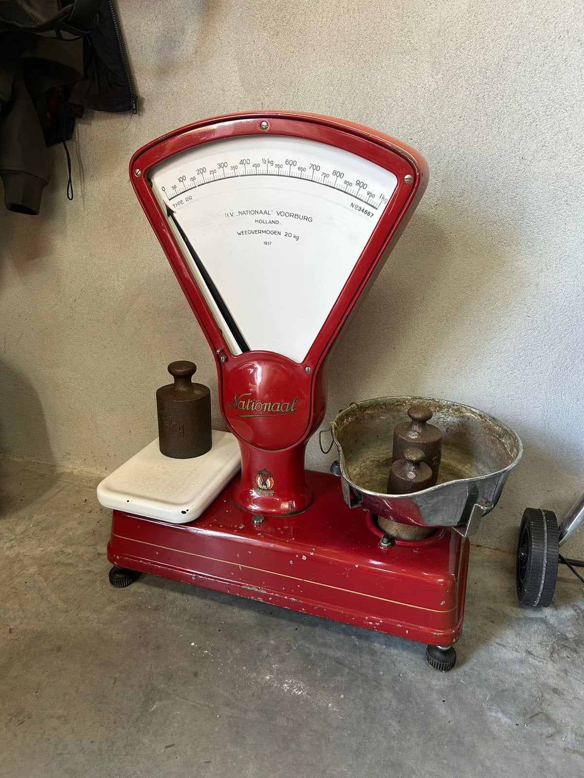 Antieke Nationale  Weegschaal - Type RR, 20 kg, 1957, Ophalen, Gebruikt