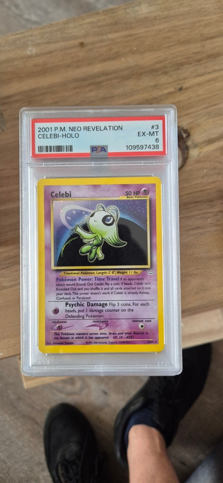 Celebi Holo 2001 P.M. Neo Revelation PSA 6 Pokémon Kaart, Ophalen of Verzenden, Zo goed als nieuw, Losse kaart, Foil
