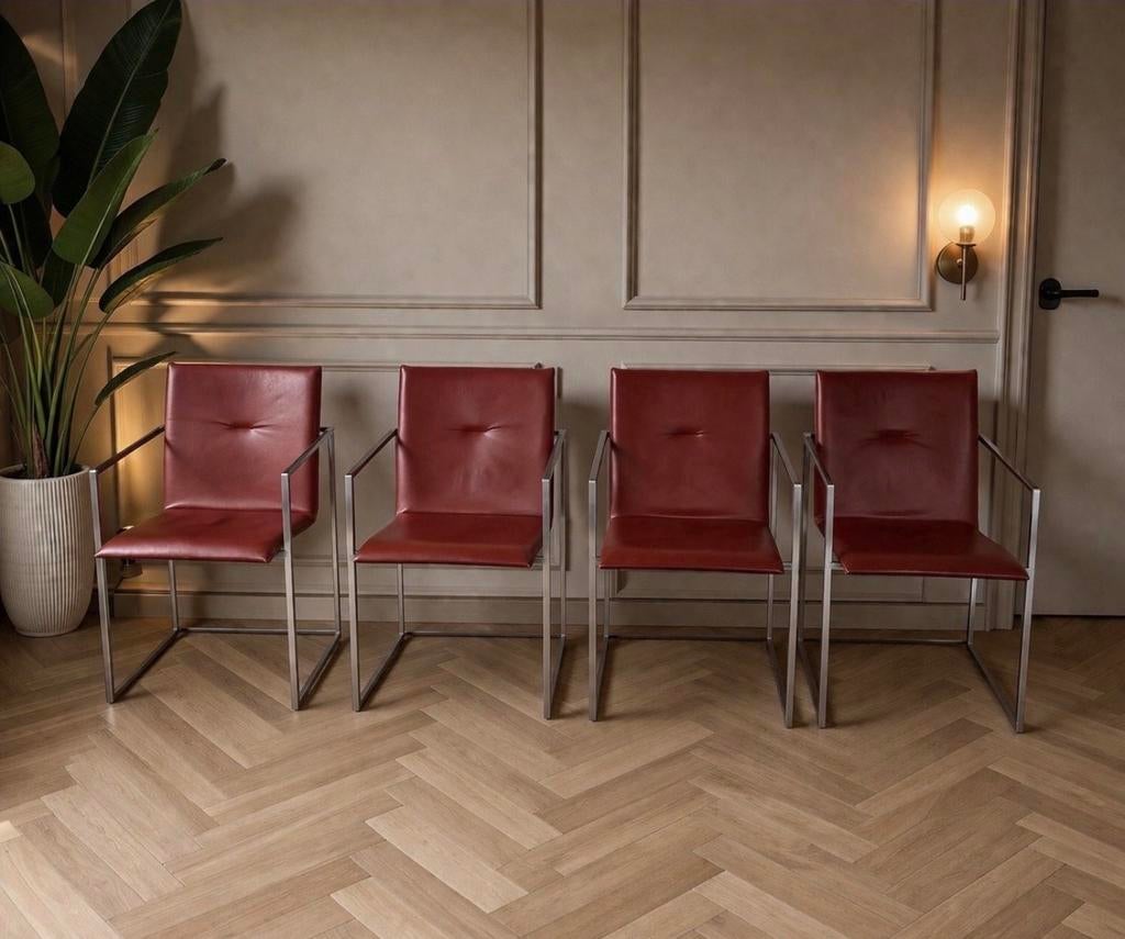 4 Arco XL lederen design stoelen leder topstaat!, Ophalen of Verzenden, Zo goed als nieuw, Leer, Vier