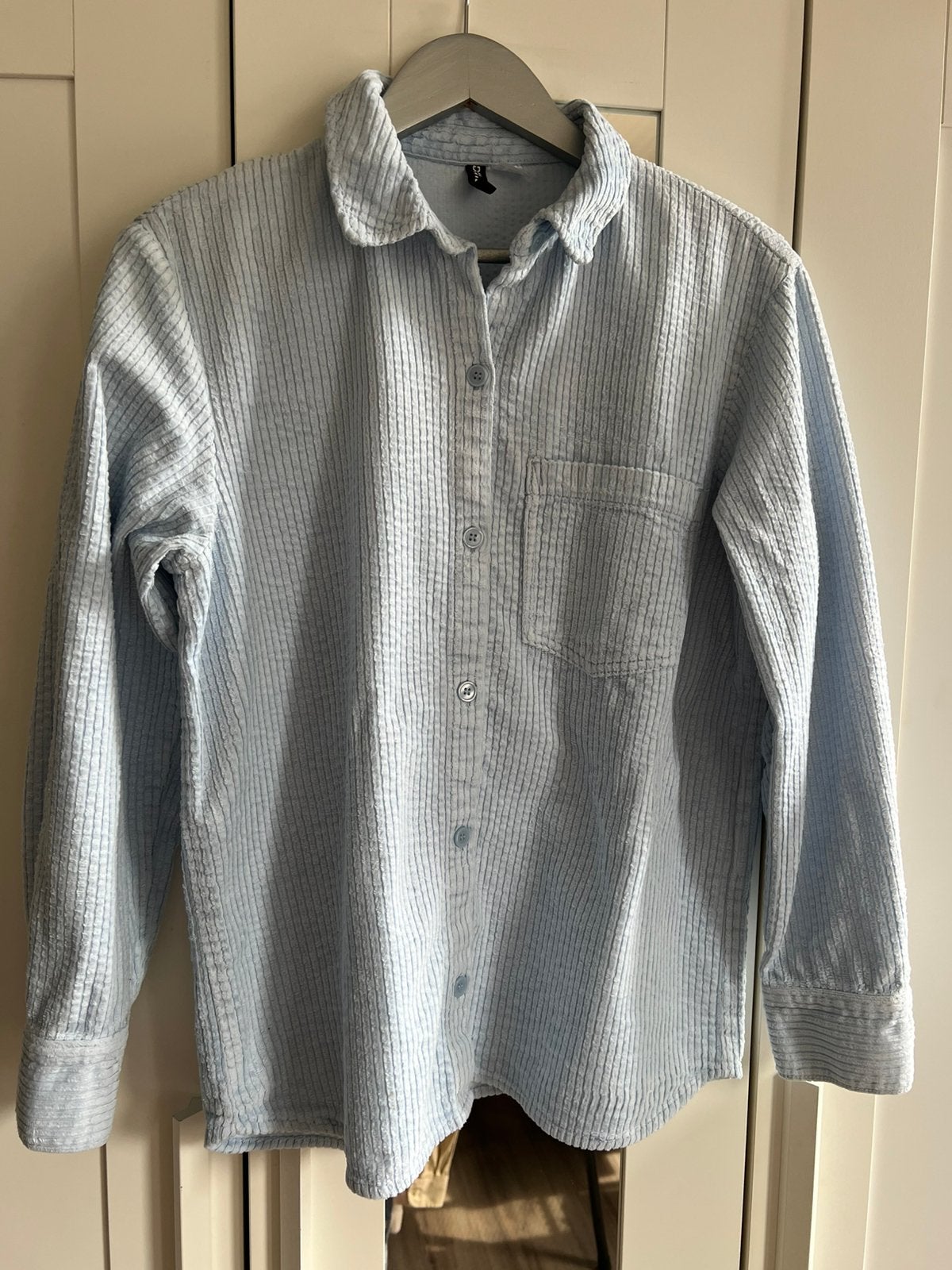 H&M lichtblauwe zachte rib maat XS, Kleding | Dames, Blouses en Tunieken, Ophalen of Verzenden, Zo goed als nieuw, Maat 34 (XS) of kleiner