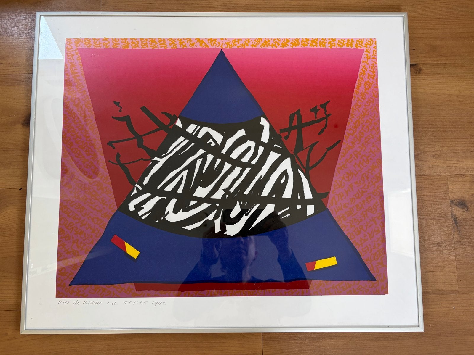 Piet de Ridder - Abstracte Zeefdruk (1992), Ophalen of Verzenden