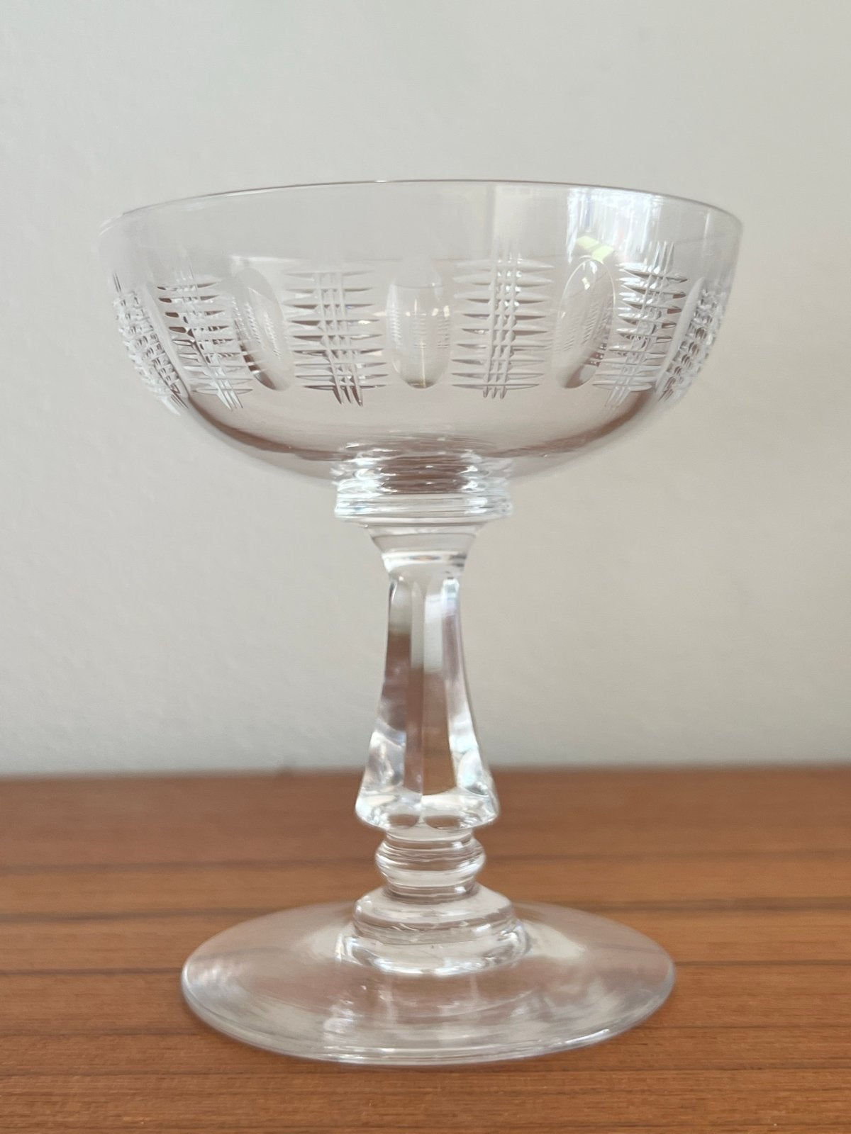Set van 4 Oude Kristallen Champagne Coupés, Ophalen of Verzenden