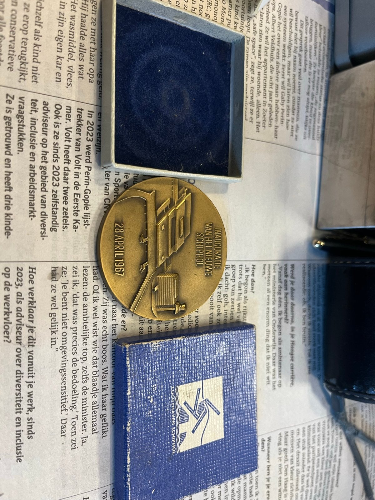 Inauguratie Nieuwe Schiphol Medaille 1967, Ophalen of Verzenden, Zo goed als nieuw
