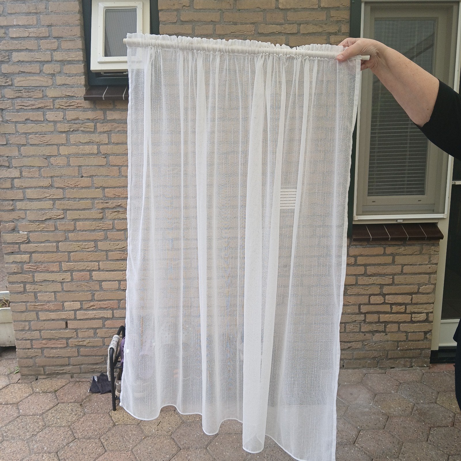 Vitrage op roede., Ophalen of Verzenden, 200 cm of meer
