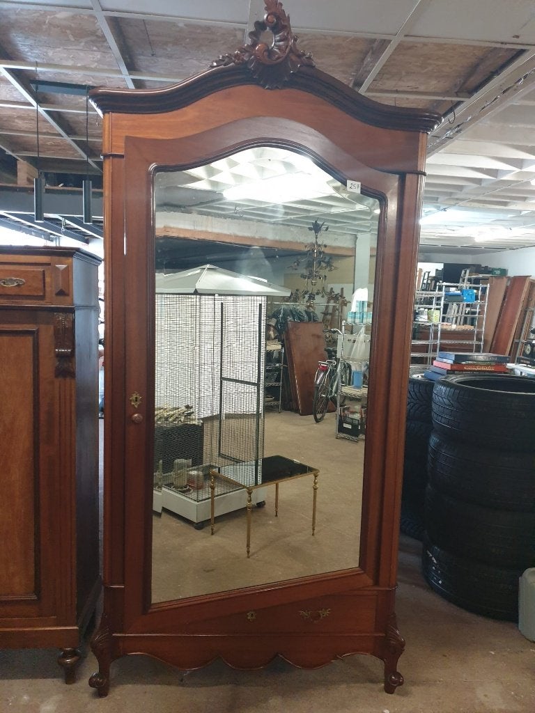 Antieke kledingkast 1-deurs spiegel deur, Huis en Inrichting, Ophalen, Heikant 21 Kaatsheuvel, 100 tot 150 cm, 200 cm of meer