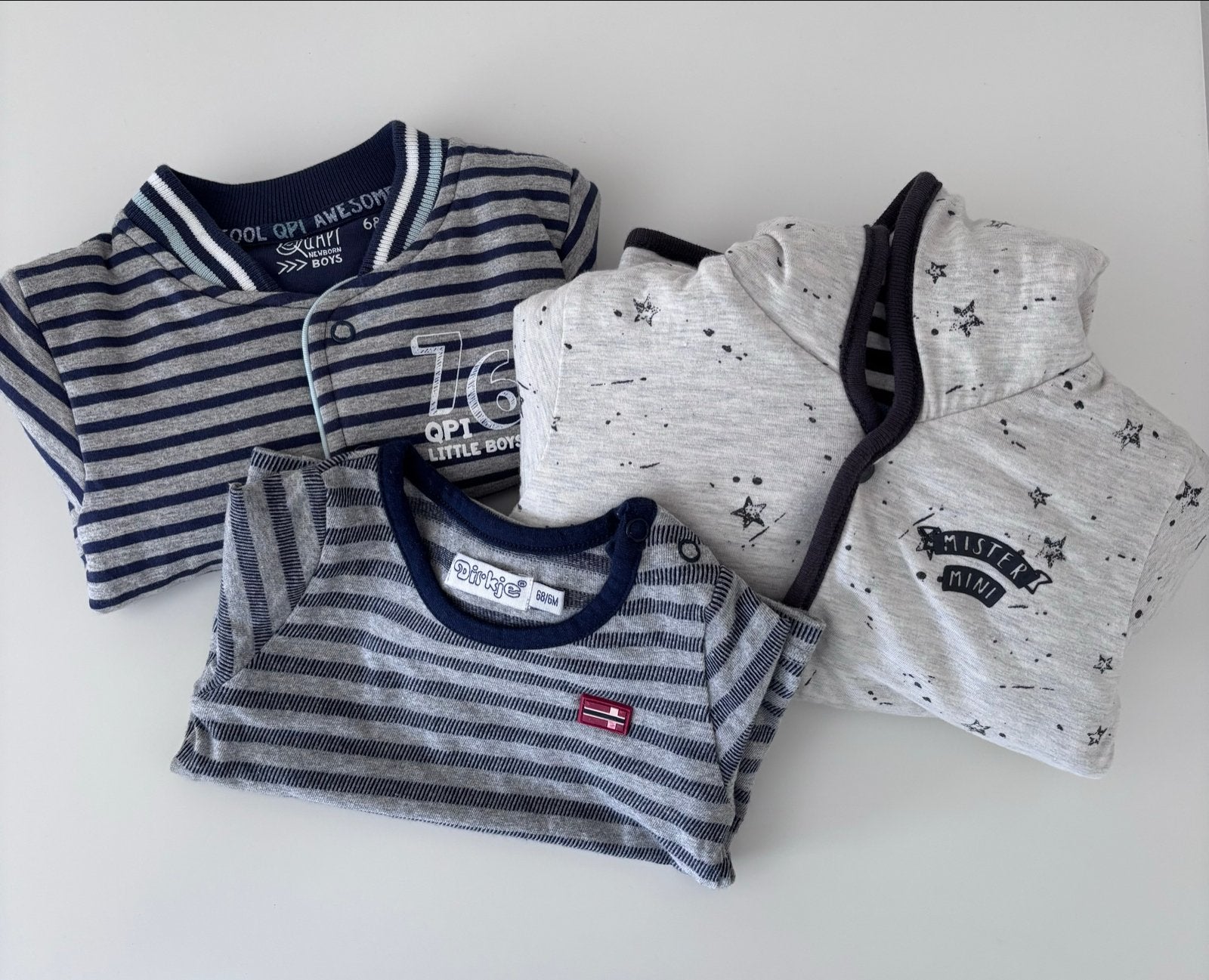 Babykleding pakket maat 68: jas, vestjes en shirtjes, Ophalen of Verzenden, Zo goed als nieuw, Jongetje, Overige typen