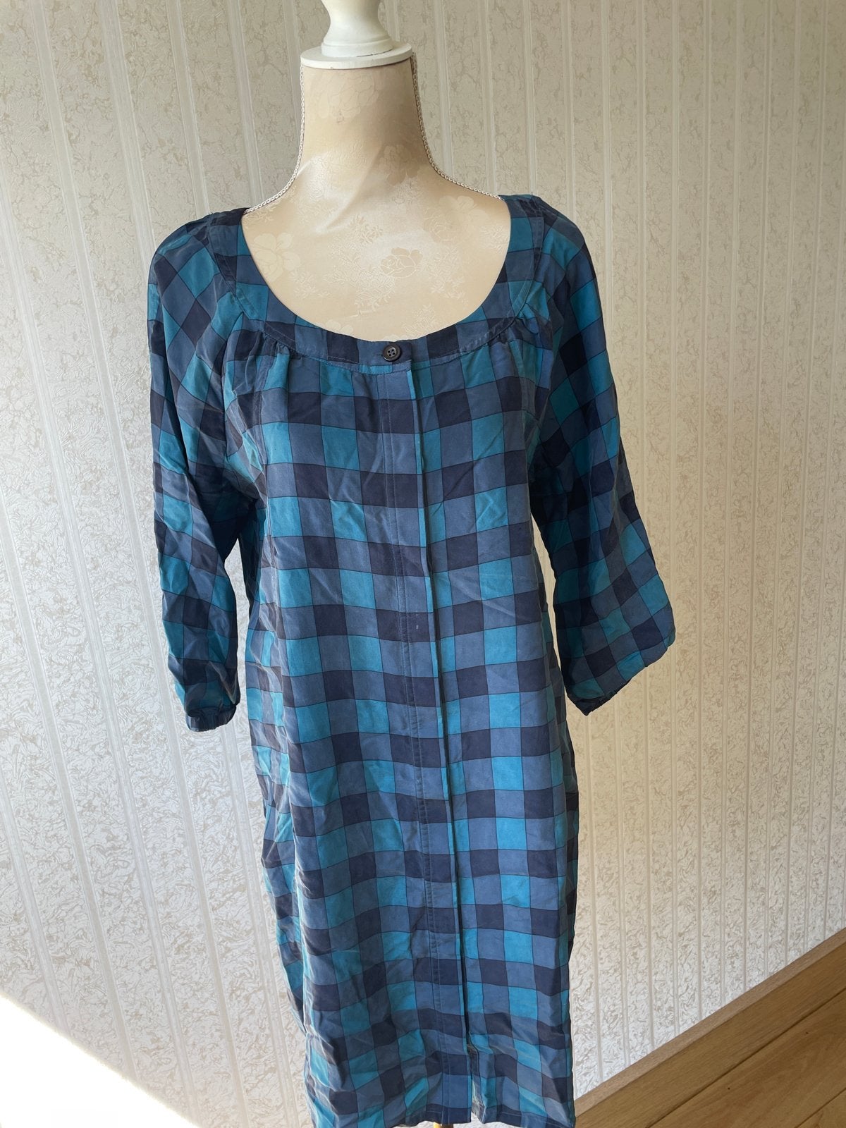 Sissy Boy zijden doorknoopjurk maat 40-42, Blauw, Maat 42/44 (L), Ophalen of Verzenden, Zo goed als nieuw
