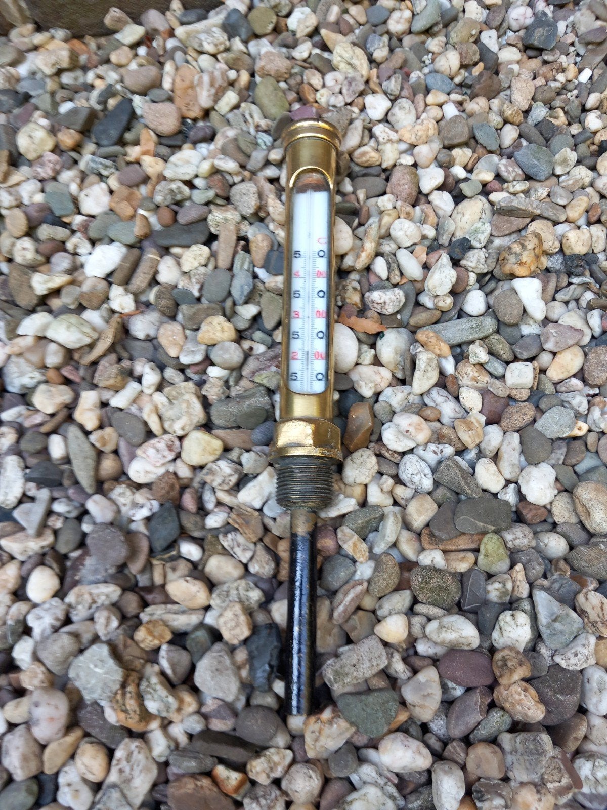 Antiek koperen thermometer, Ophalen of Verzenden