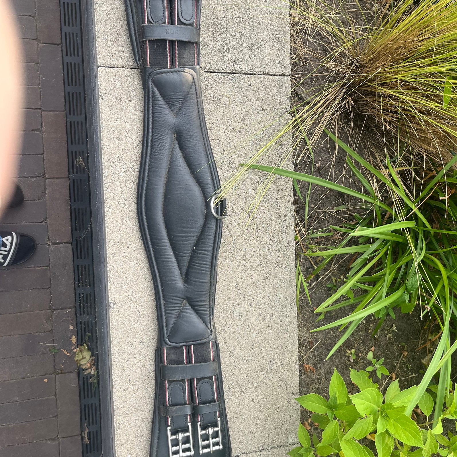 Horka anatomische dressuursingel 70 cm leer zwart, Ophalen of Verzenden, Zo goed als nieuw, Dressuur