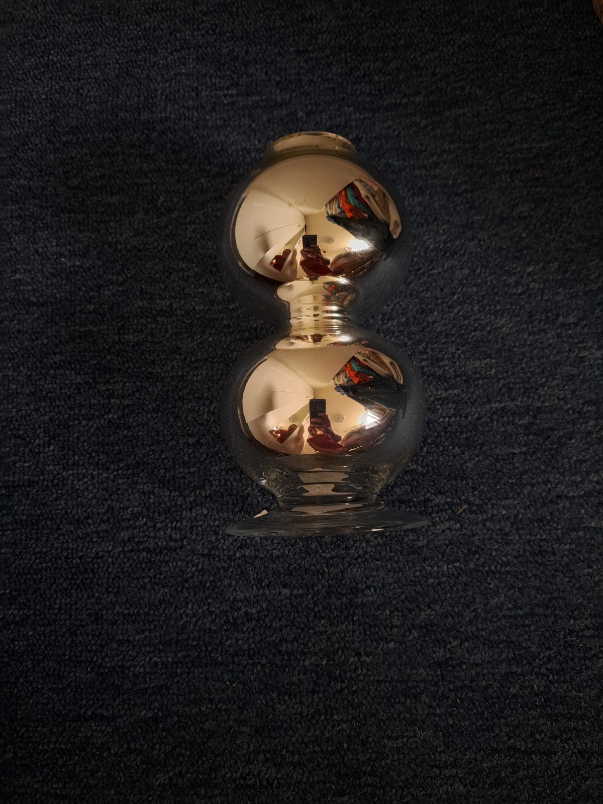 Decoratieve zilverkleurige vaas/pot, Ophalen of Verzenden