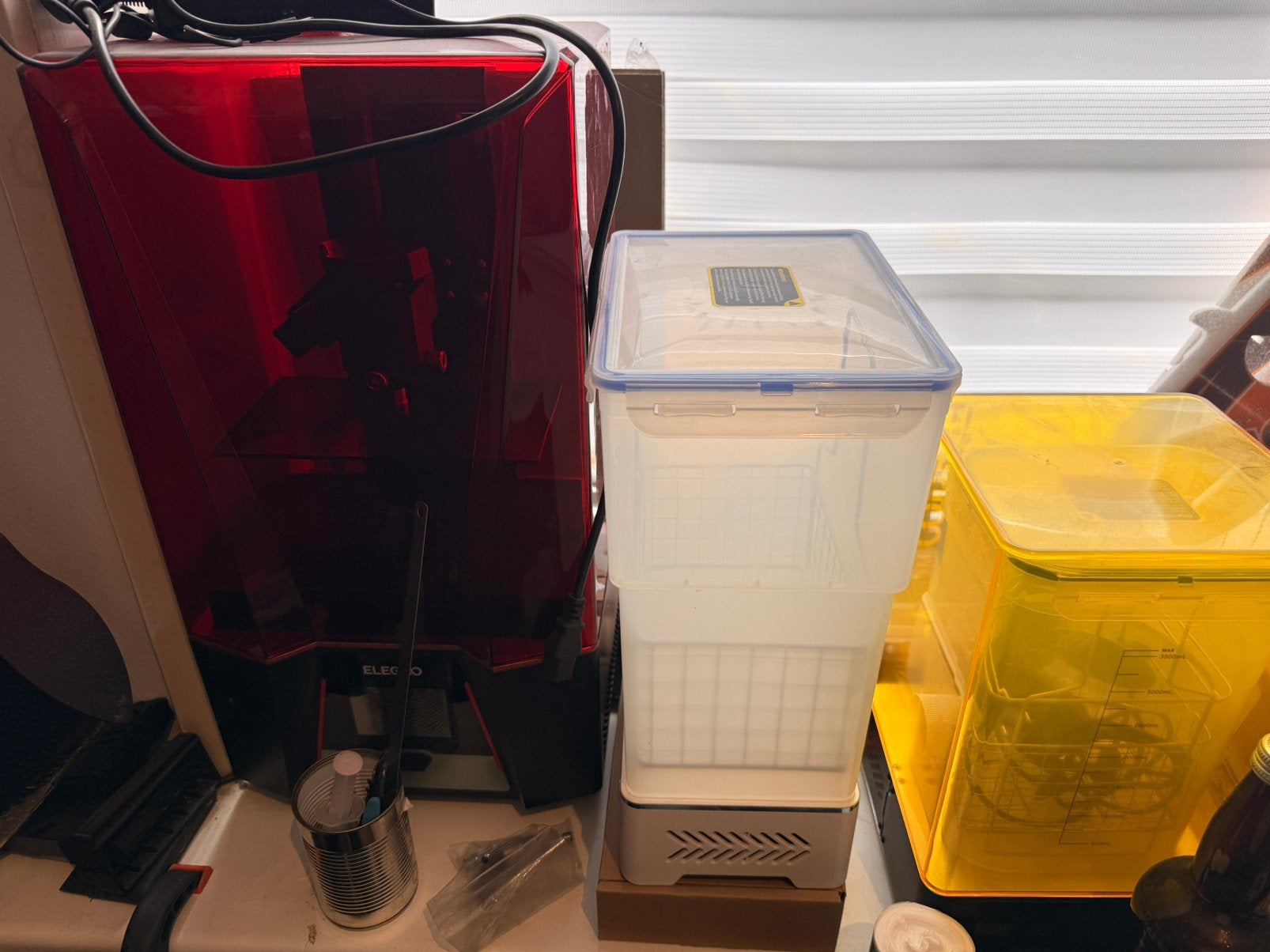 Elegoo saturn 2  resin printer  met cure stations, Computers en Software, Ophalen of Verzenden, Zo goed als nieuw