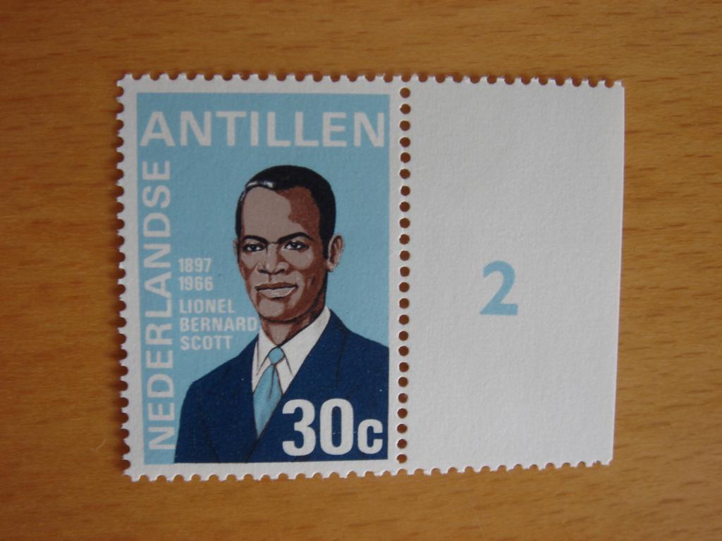 Ned. Antillen 1974 NVPH 485 Lionel Bernard Scott, Postzegels en Munten, Postzegels | Nederlandse Antillen en Aruba, Ophalen of Verzenden