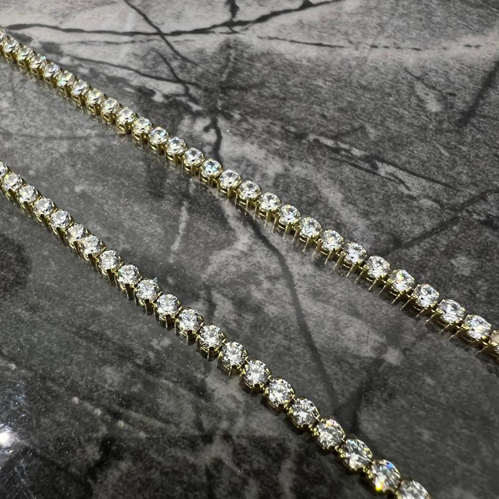 14 karaat gouden collier ketting tennis schakel, Sieraden, Tassen en Uiterlijk, Kettingen, Ophalen of Verzenden, Nieuw, Goud