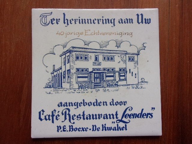 leenders tegeltje, Ophalen of Verzenden, Gebruikt, Steen/keramiek, Wandtegel