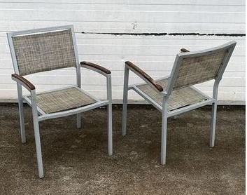 34 stuks luxe textileen stapelbare horeca terras stoelen, Huis en Inrichting, Stoelen, Ophalen, Hout, Overige kleuren, Zo goed als nieuw