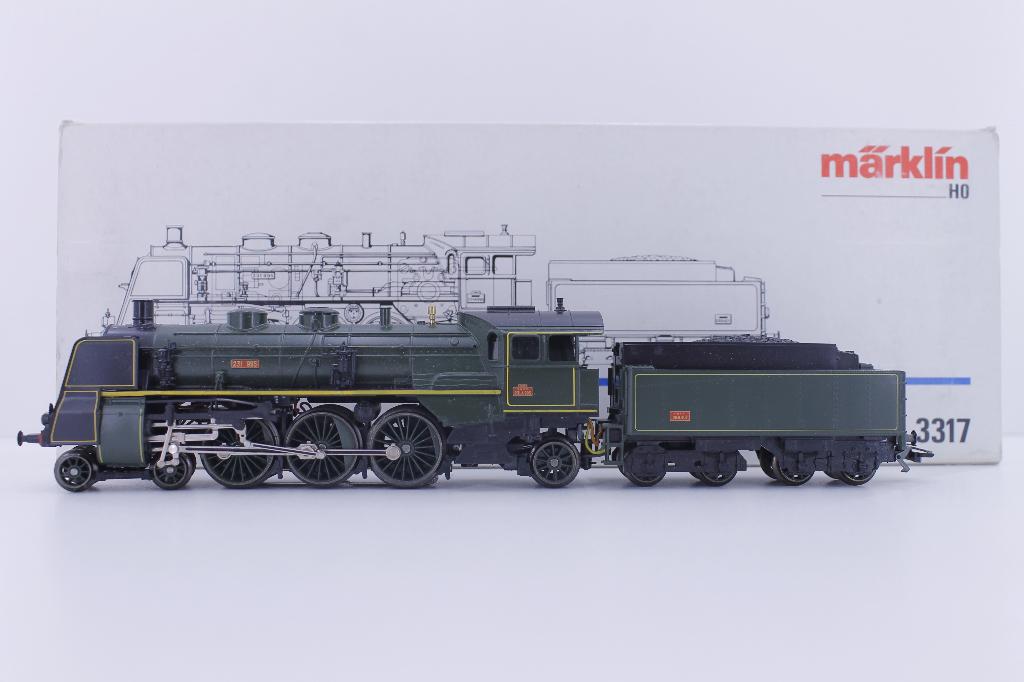 Marklin 3317 H0 Stoomlocomotief + tender serie 231A SNCF, Wisselstroom, Locomotief, Ophalen of Verzenden, Zo goed als nieuw