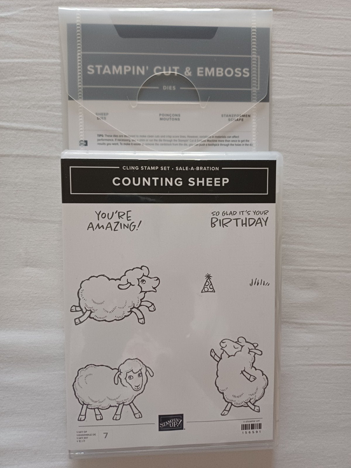 Stampin' Up! Counting Sheep stempels en snijmallen, Geschikt voor snijden, Dieren, Ophalen of Verzenden, Zo goed als nieuw