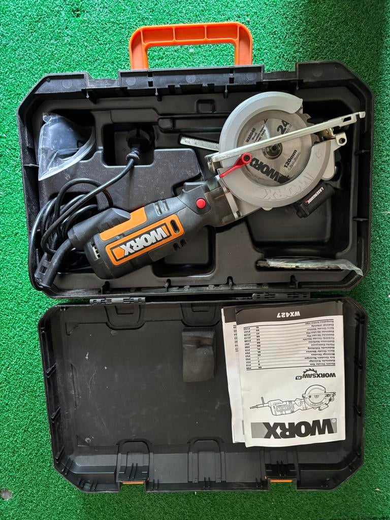 Worx elektrische handcirkelzaag, Cirkelzaag, Ophalen of Verzenden, Zo goed als nieuw, 30 tot 70 mm