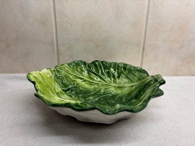 Italiaans Majolica Schaaltje Koolblad, Ophalen of Verzenden