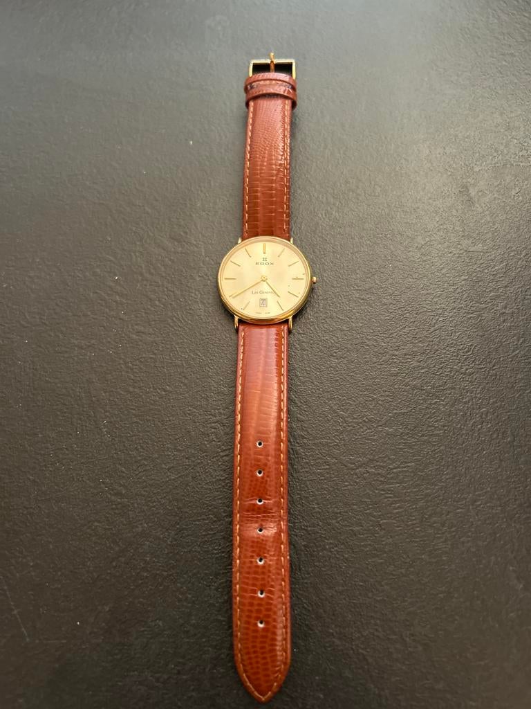 Edox Les Genevez horloge - 27016, Sieraden, Tassen en Uiterlijk, Horloges | Heren, Overige merken, Leer, Q, Polshorloge