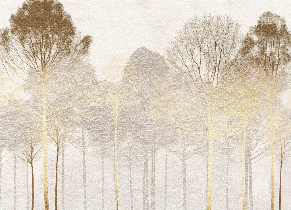 Bos fotobehang Dreamy Forest - 375x270 cm vliesbehang, Verzenden, Fotobehang